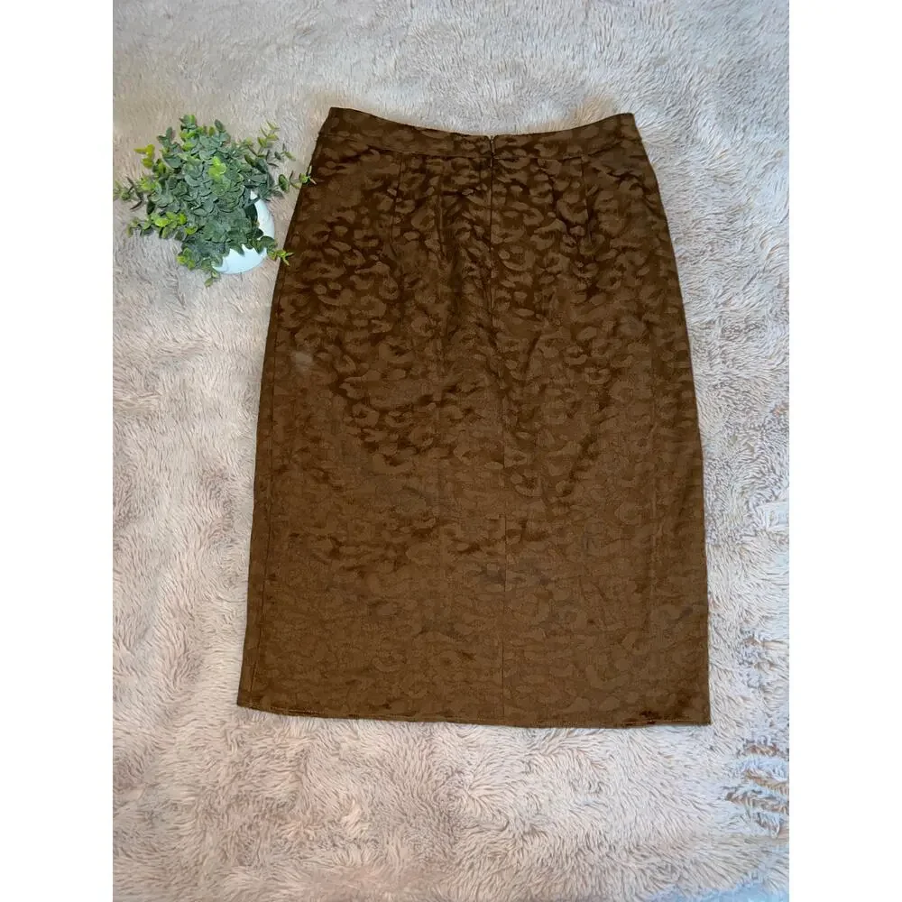 Zara Basic Brown Animal Print Ruffle Front Skirt Size: Medium